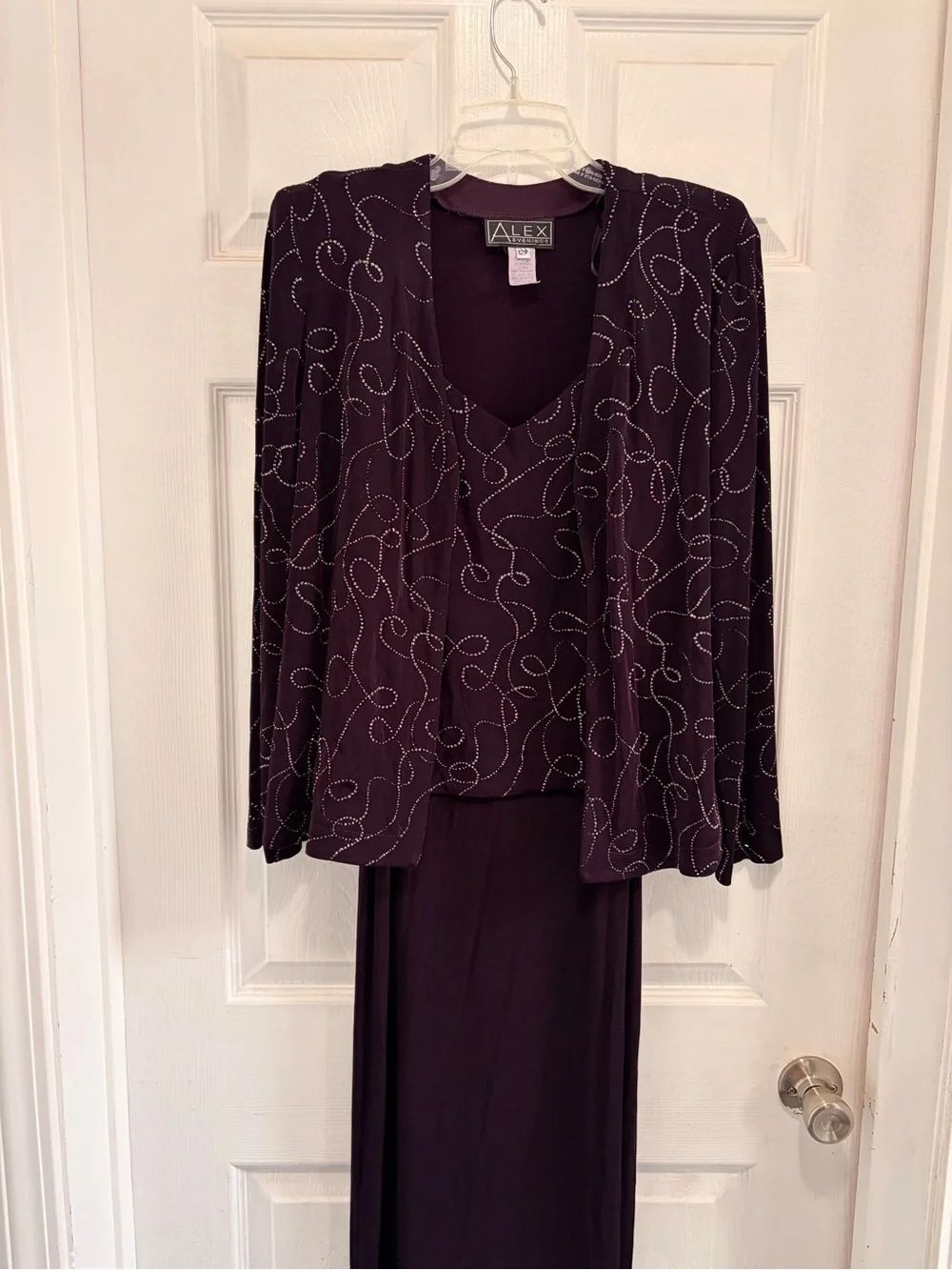 Alex Evenings Gown – Petite – 2-Pc. Set – Size 12-vintage-plum